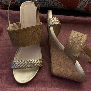 Kenneth Cole dressy leather wedges.